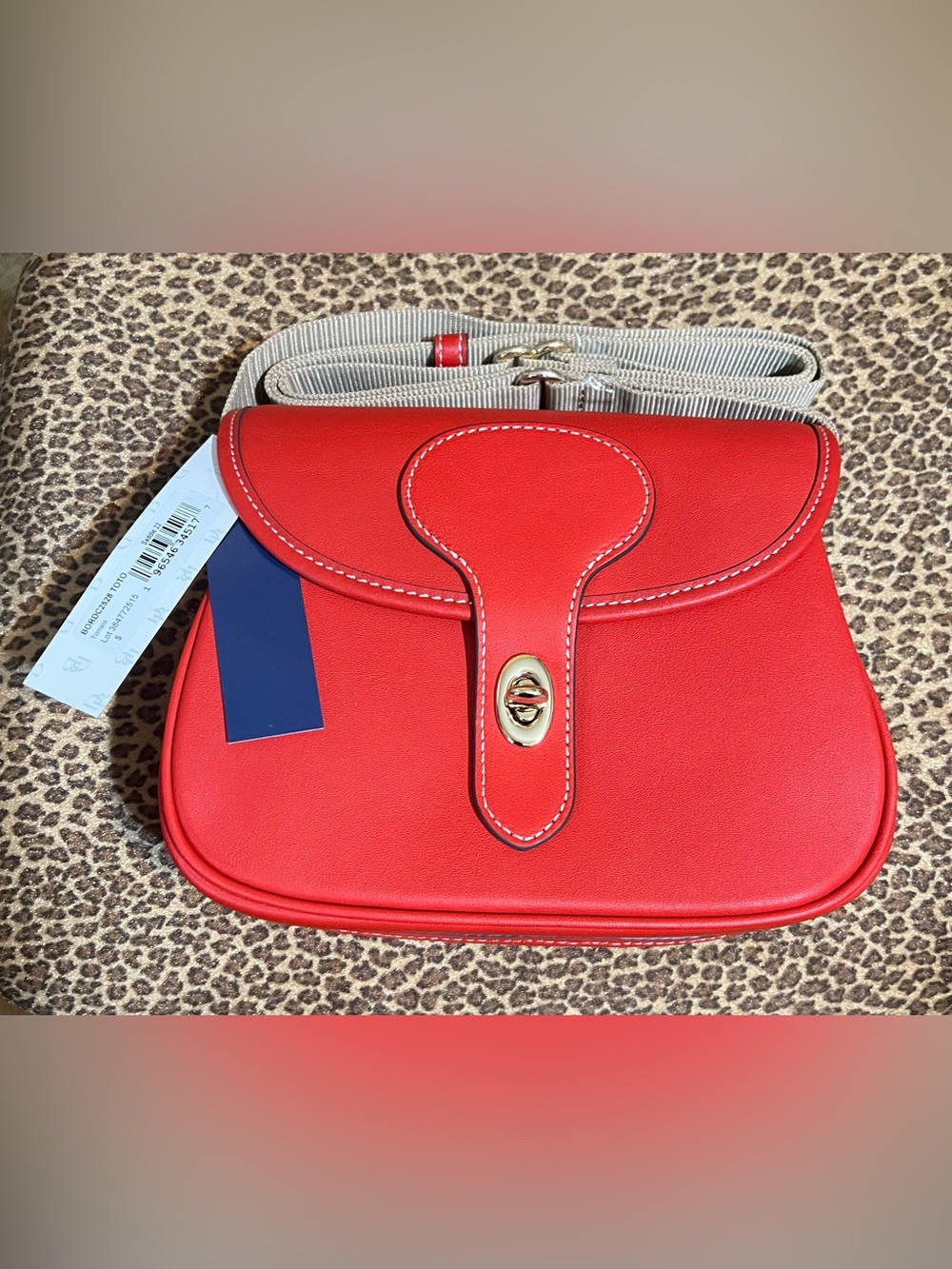 Dooney & Bourke Leather Crossbody in Tomato with Gold Hardware NWT